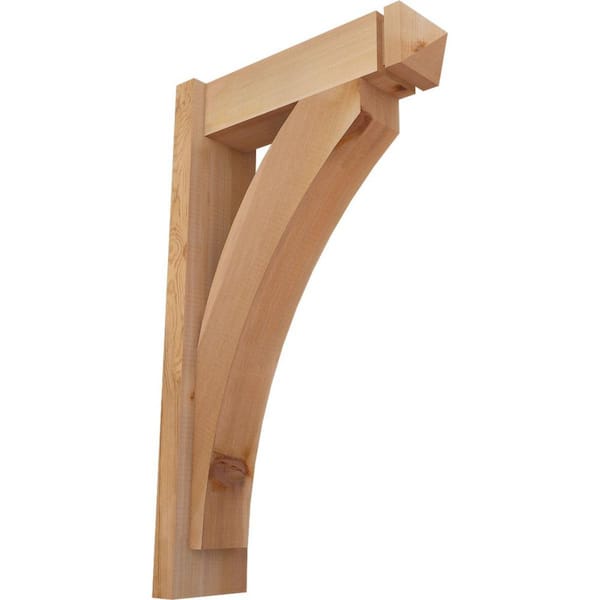 Ekena Millwork 6 in. x 30 in. x 18 in. Western Red Cedar Thorton Arts and Crafts Smooth Outlooker