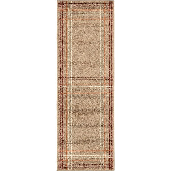 Unique Loom Autumn Heritage Light Brown 2' 0 x 6' 0 Runner Rug