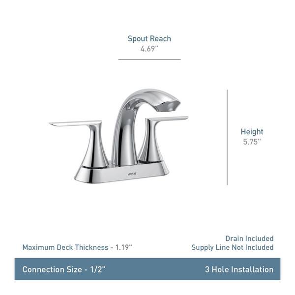 MOEN Findlay 4 in. Centerset Double-Handle Bathroom Faucet in 