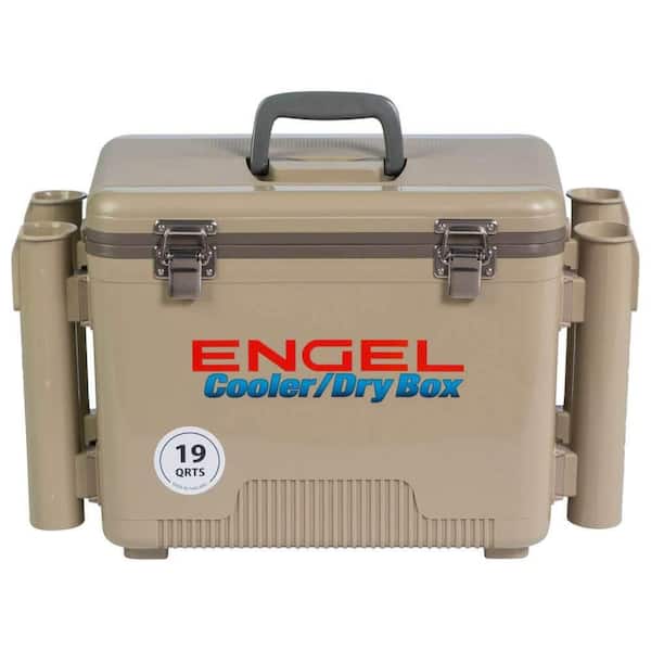 Engel 19 qt. Fishing Rod Holder Insulated Cooler Case, Tan (2-Pack