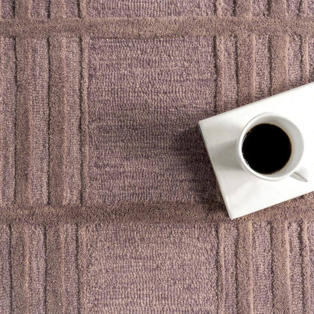 Mauve Wool Rectangular 10' x 14' Handmade Tufted Area Rug