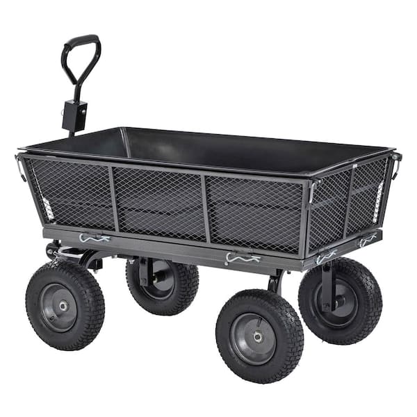 Muscle Rack Muscle Carts 1,200 lbs. Capacity Steel Dump Cart with Removable Sides and Full Bed Liner/Cover