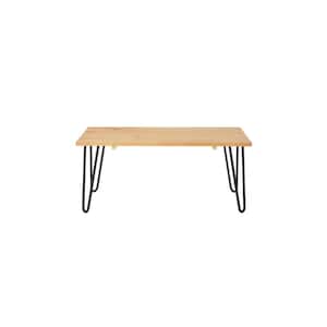 Banyan Honey Brown Wood Rectangular Coffee Table with Hairpin Legs (42 in. W x 17.85 in. H)