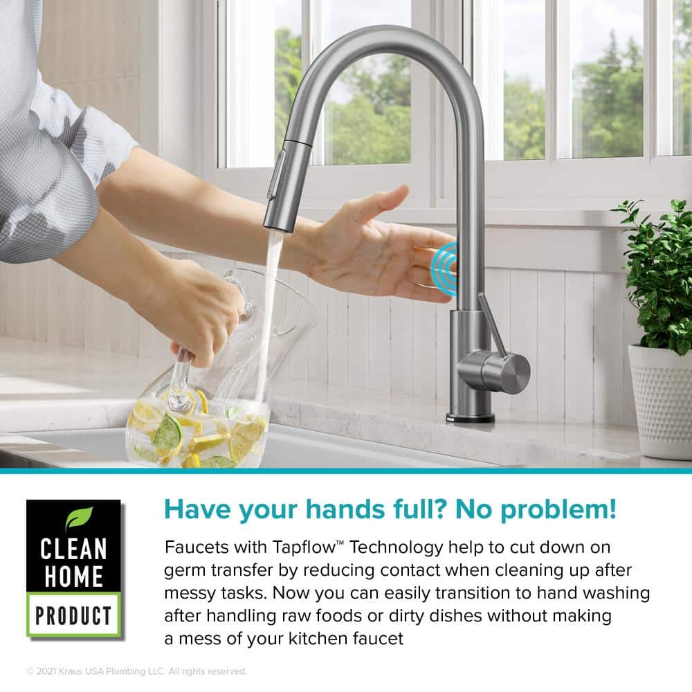 Chrome Touch-Control Single-Handle Pull-Down Kitchen Faucet