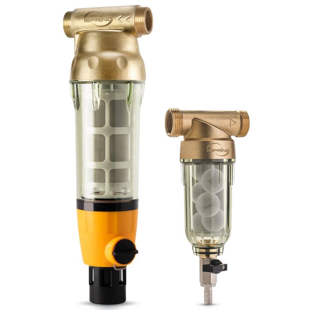 50-Micron Spin-Down Sediment Filter w/Siliphos for Rust, Scale and Corrosion Protection plus 100-Micron Large Pre-Filter