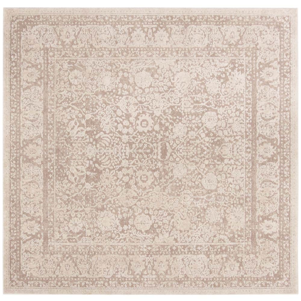 Reflection Beige/Cream 7 ft. x 7 ft. Square Distressed Border Area Rug price history on PriceWatchPro
