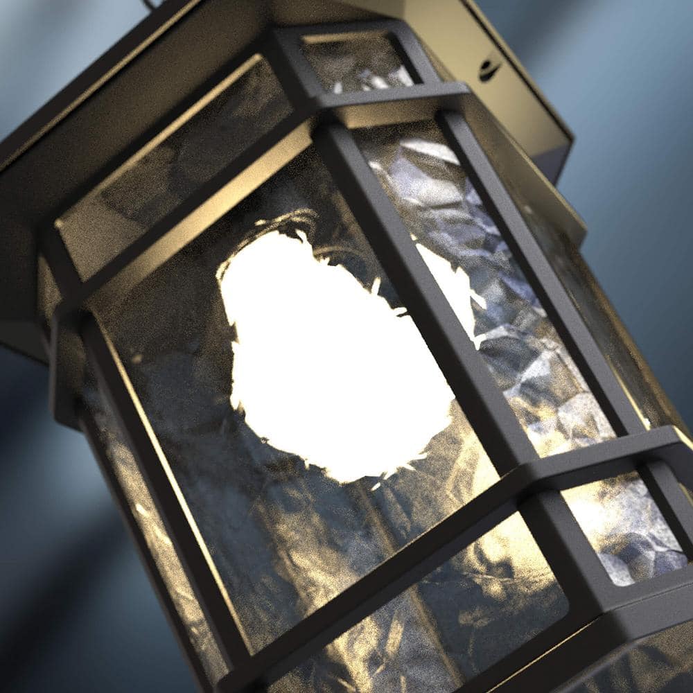 Williams Matte Black LED Outdoor Hanging Lantern with Clear Glass