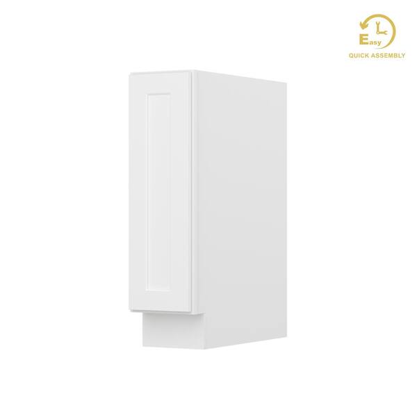 HOMLUX Easy-DIY 9 in. W x 24 in. D x 34.5 in. H in Shaker White Ready to Assemble Tray Bases Kitchen Cabinet