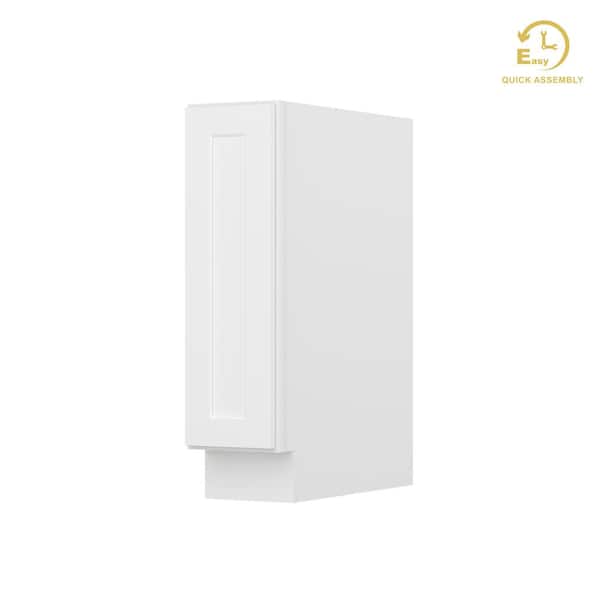 Easy-DIY 9 in. W x 24 in. D x 34.5 in. H in Shaker White Ready to Assemble Tray Bases Kitchen Cabinet