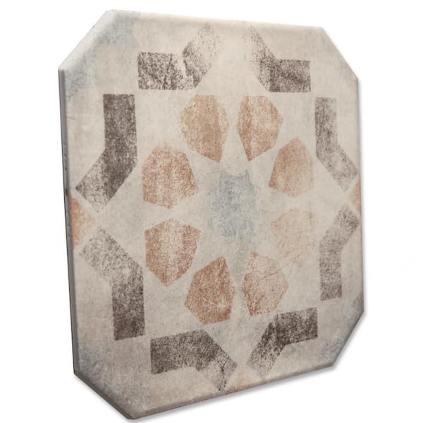 Laverton Octagon Deco Multicolor 8 in. x 8 in. Porcelain Floor and Wall Tile (10.75 sq. ft. /Case)