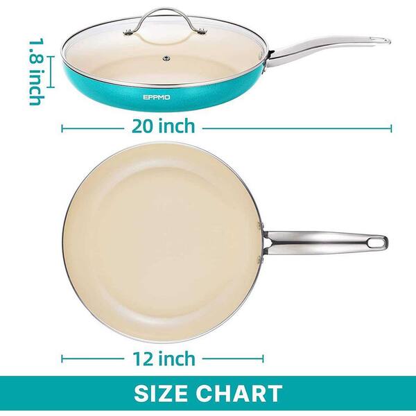 SKY LIGHT Nonstick Deep Saute Pan with Lid, 9.5-inch Frying Pan Skillet  with Wood Detachable Handle, Healthy Granite Stone Coating Cooking Chef  Pan