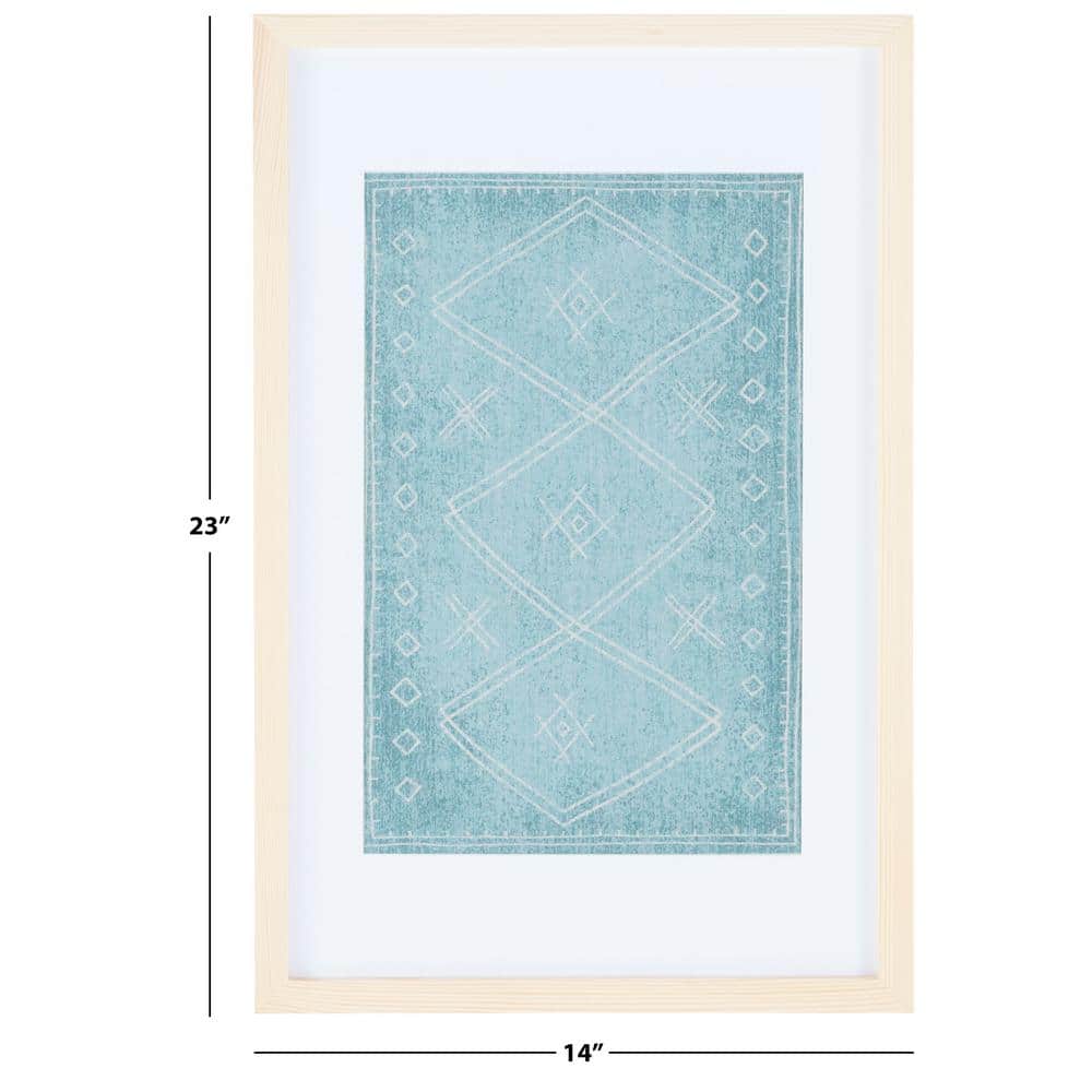 Kotori Sage and Ivory Geometric Textile Framed Wall Art