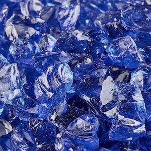 3/8 in. to 1/2 in. 10 lbs. Deep Sea Blue Crushed Fire Glass for Indoor and Outdoor Fire Pits or Fireplaces