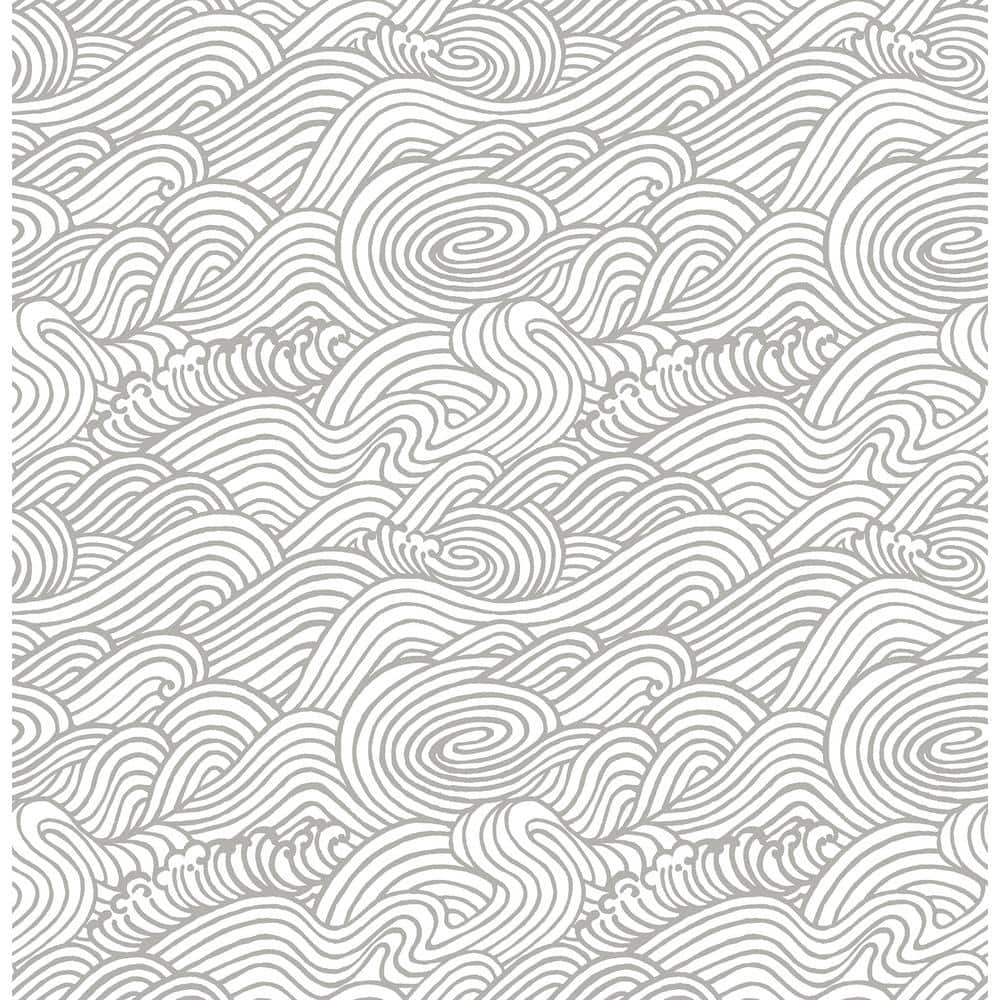 A Street Prints Mare Grey Wave Paper Strippable Wallpaper Covers