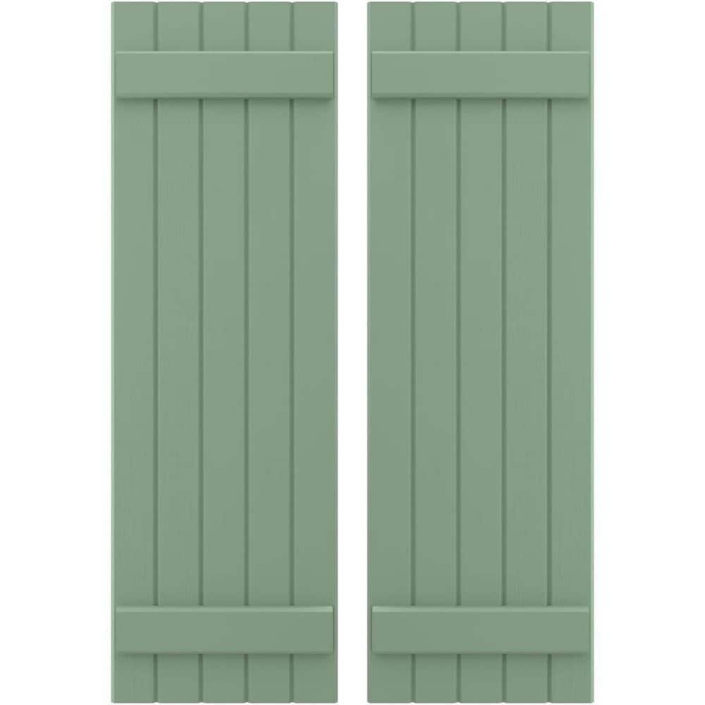 Americraft 17-1/2 in. W x 39 in. H 5-Board Exterior Real Wood Joined Board and Batten Shutters in Track Green price history on PriceWatchPro