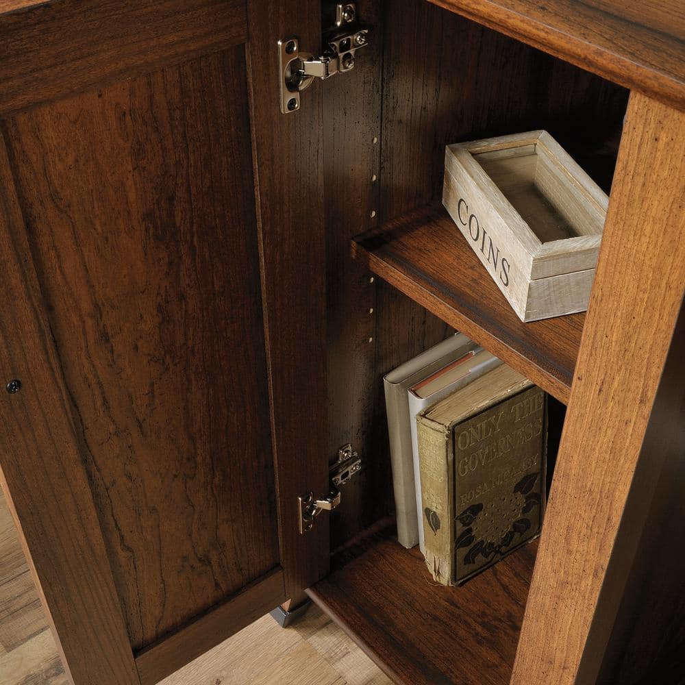 Rustic Washington Cherry Executive Workstation with Filing Cabinet