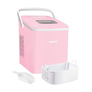 26 lb. Portable Ice Maker with Handle in Pink