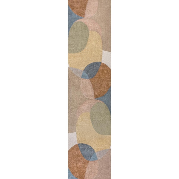 Pebble Geometric Kids & Novelty Machine-Washable Multi 2 ft. x 8 ft. Runner Rug