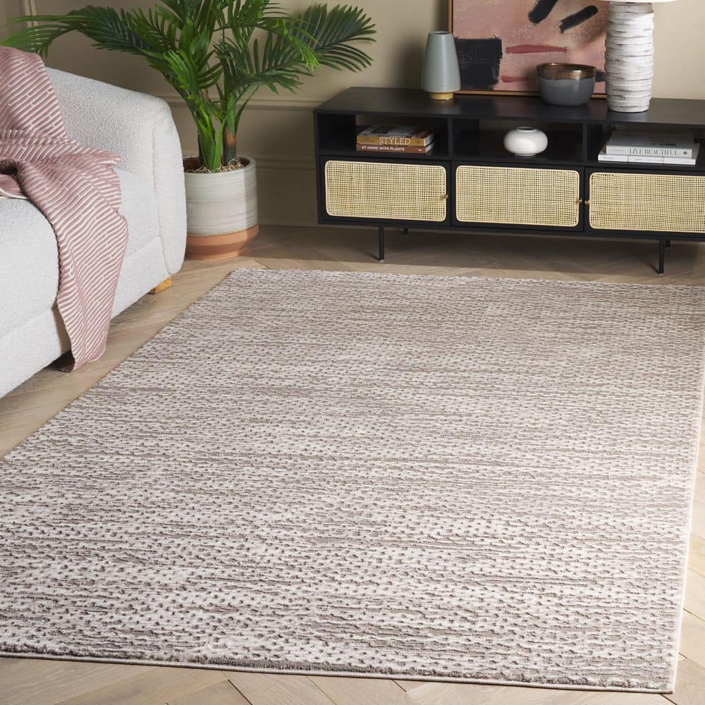 Revive 4 ft. x 6 ft. Taupe/Ivory Textured Solid Color Area Rug price history on PriceWatchPro