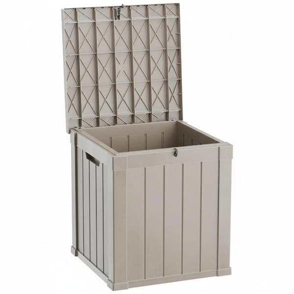 51 Gallon Brown Waterproof Resin Deck Box for Patio Cushions, Gardening Tools, Accessories