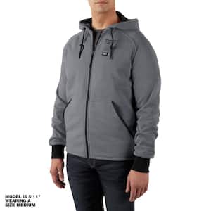 Men's Large M12 12-Volt Lithium-Ion Cordless Gray Heated Jacket Hoodie (Jacket and Battery Holder Only)