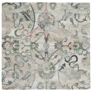 Anatolia Sage/Beige 4 ft. x 4 ft. Traditional Garden Square Area Rug