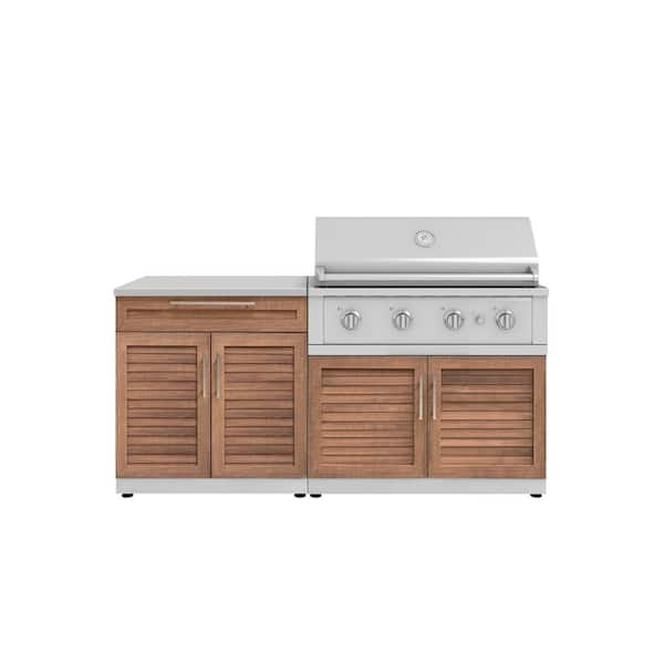 Grove 4-Piece 72 in. W x 47.5 in. H x 24 in. D Outdoor Kitchen Cabinet Set with Countertop