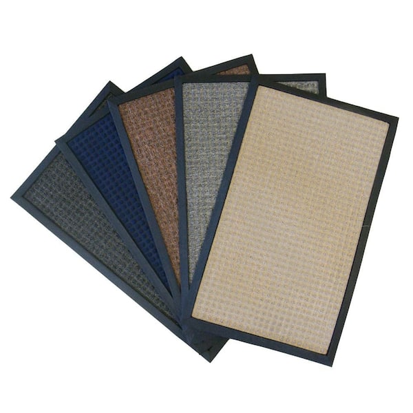 Rubber-Cal Nottingham Blue 24 in. x 36 in. Rubber Backed Carpet Mat