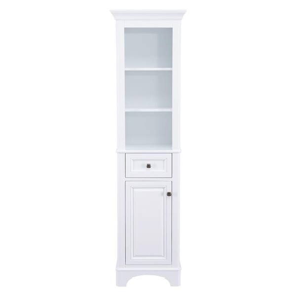 Home Decorators Collection Moorpark 18 in. W x 67-1/2 in. H x 15 in. D Bathroom Linen Storage Cabinet in White