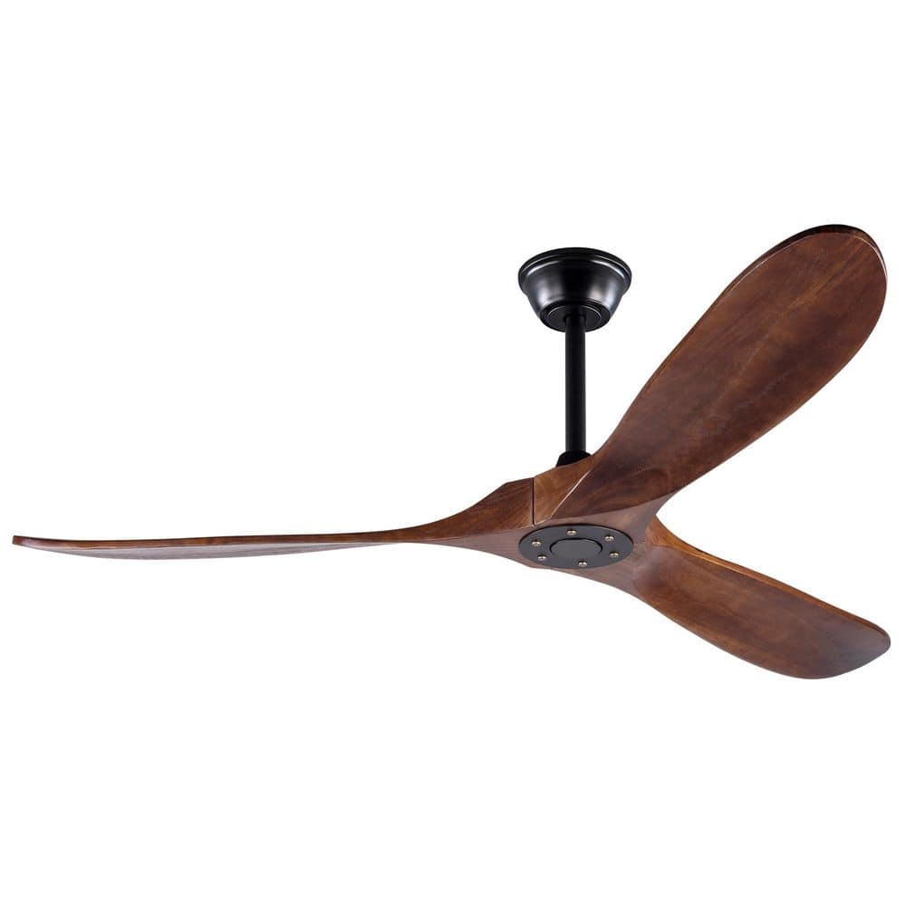 60 in. Indoor Black Downrod Mount Standard Ceiling Fan with Remote Control and Quiet DC Motor for Living Room price history on PriceWatchPro