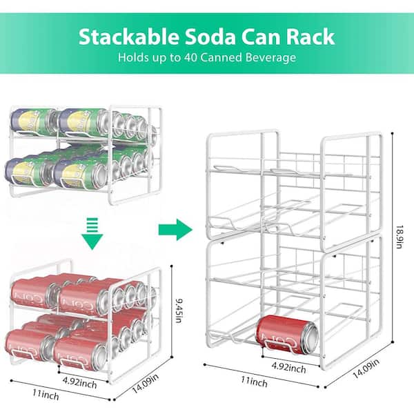 MOOACE Can Rack Organizer, 2 in 1 Can Storage Dispenser for 72