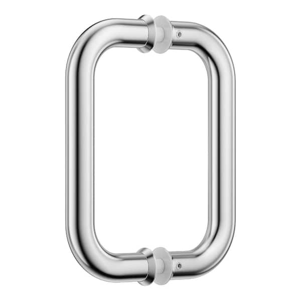 6 in. Shower Door Handle in Polished Chrome Heavy-Duty 304 Stainless Steel for Glass or Wooden Doors (1-Pair)