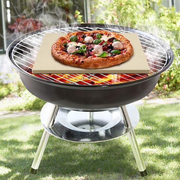 Square Baking StonePizza Stone; Grill and Oven Cooking Grilling BBQ Pizza Pan