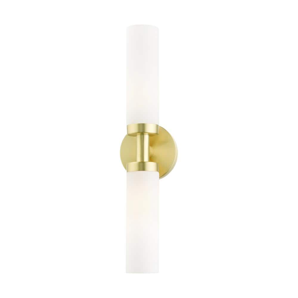 Satin Brass and Opal Glass 18" Modern Vanity Light