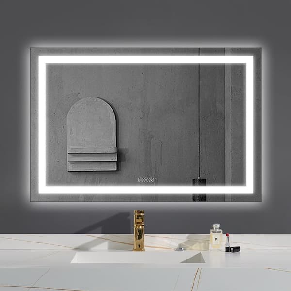 LED Bathroom Wall Mirror with Lights Sensor Control Demister Anti-fog 60x80  cm