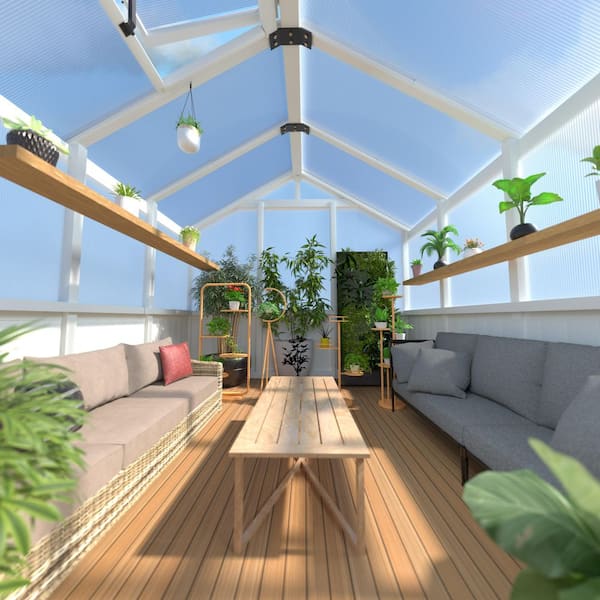 石木文 White Garden 4.8 ft. W x 2.4 ft. D Outdoor Wooden Shed