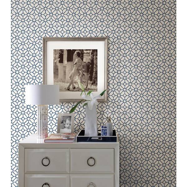 Brewster Gigi Navy Geometric Navy Wallpaper Sample 2704 sam The Home Depot