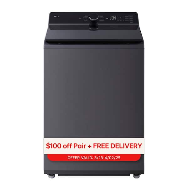 5.3 cu. ft. SMART Top Load Washer in Matte Black with Agitator, Easy Unload and TurboWash3D Technology