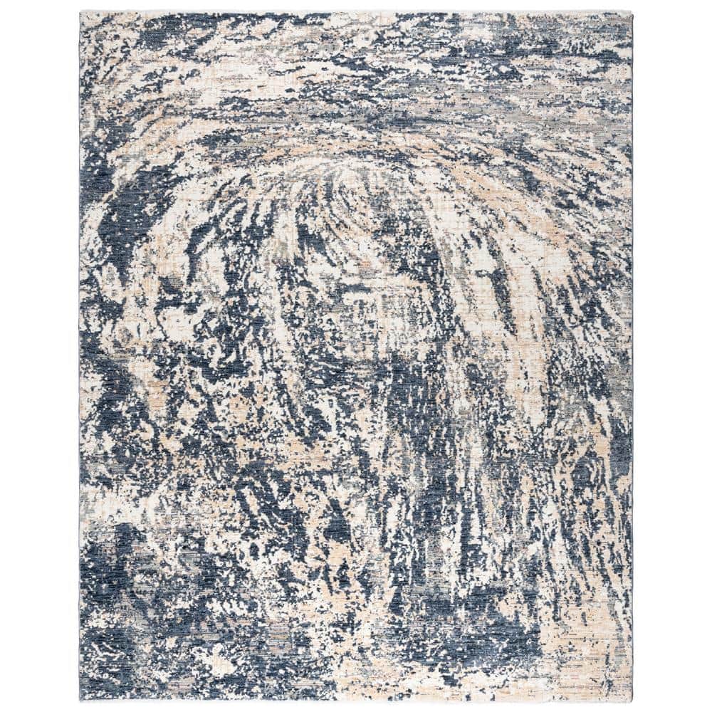 Damita Exton Blue and Beige 6' x 9' Abstract Area Rug