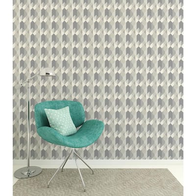 Copenhagen Grey Geometric Peelable Wallpaper (Covers 56.4 sq. ft.)