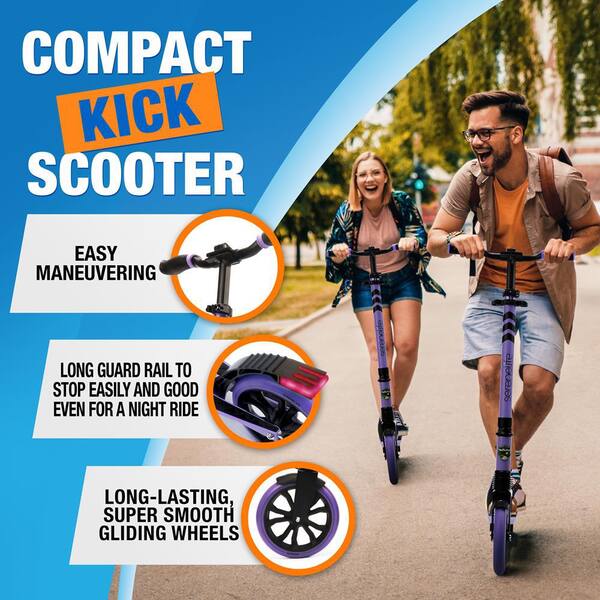 SereneLife Lightweight and Foldable Kick Scooter Adjustable for