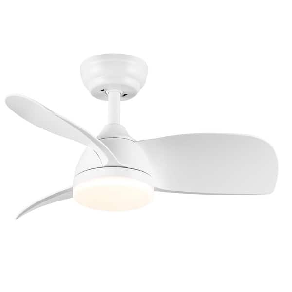 Avex 28 in. White Standard Ceiling Fan with Remote Control and Dimmable Integrated LED