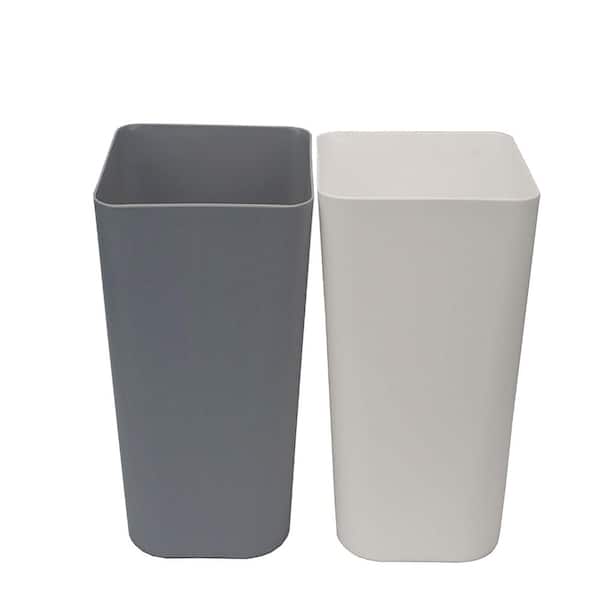 Modern 1.6 Gallon Small Trash Can,2-Pack (White+Gray) for Home & Office