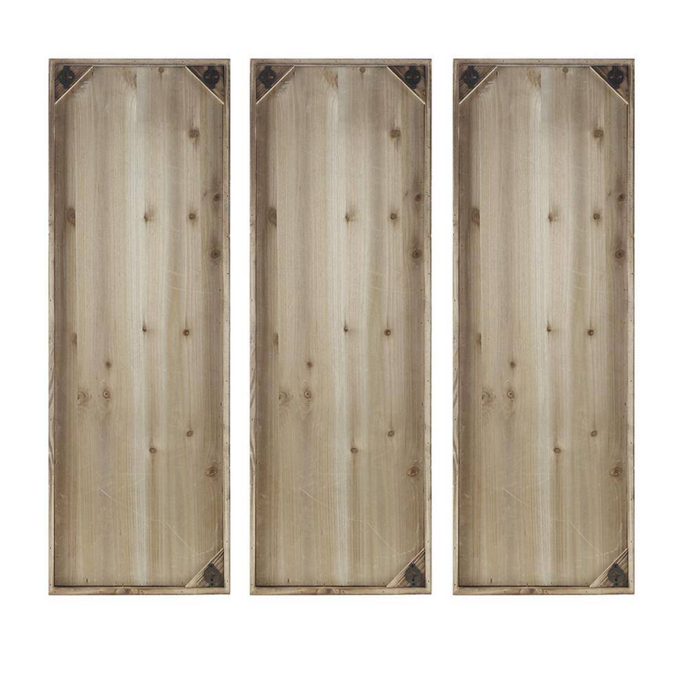 Natural Two-Tone Geometric Wood Wall Art Set
