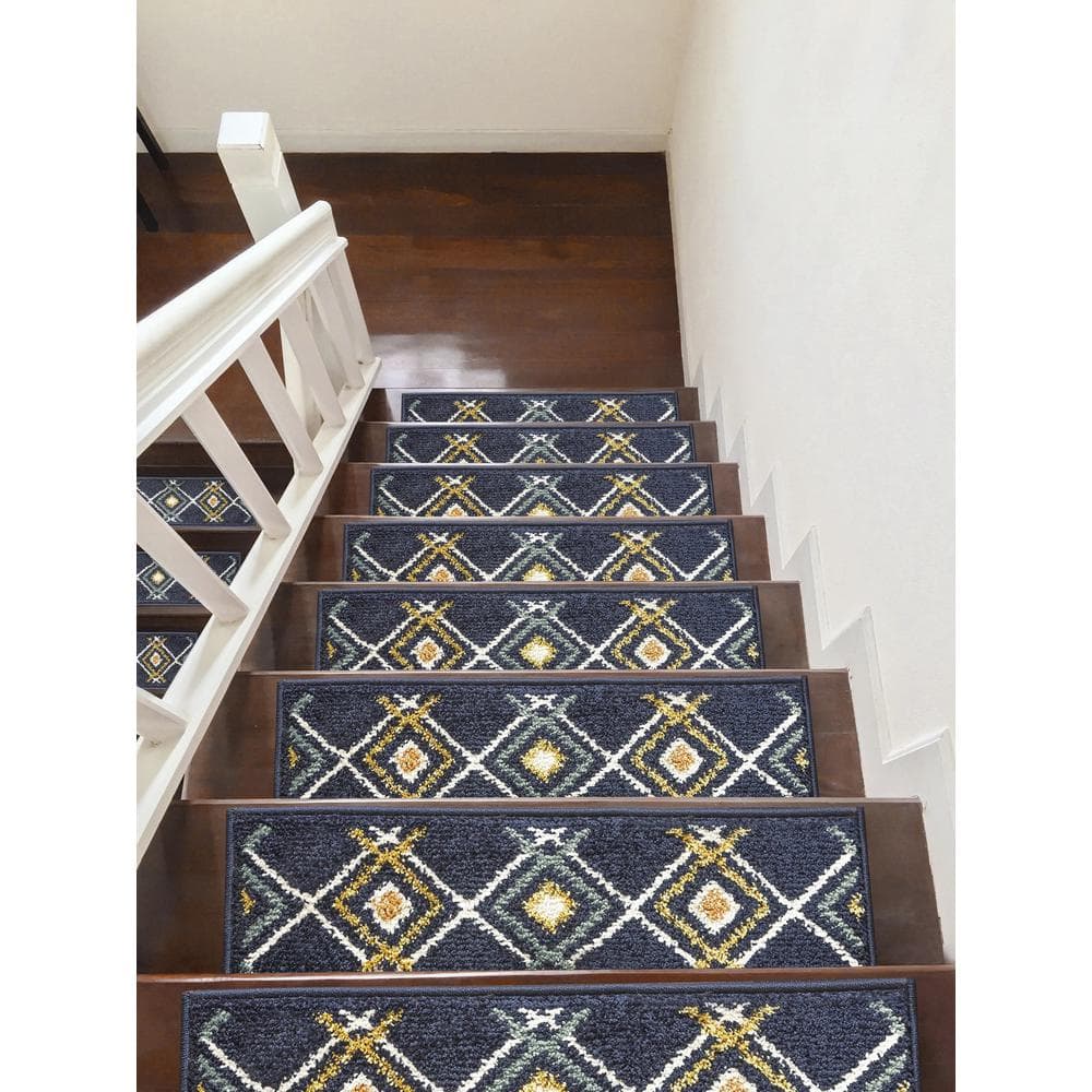 Sofihas Blue 9 In. X 28 In. Non-slip Stair Tread Cover Polypropylene 