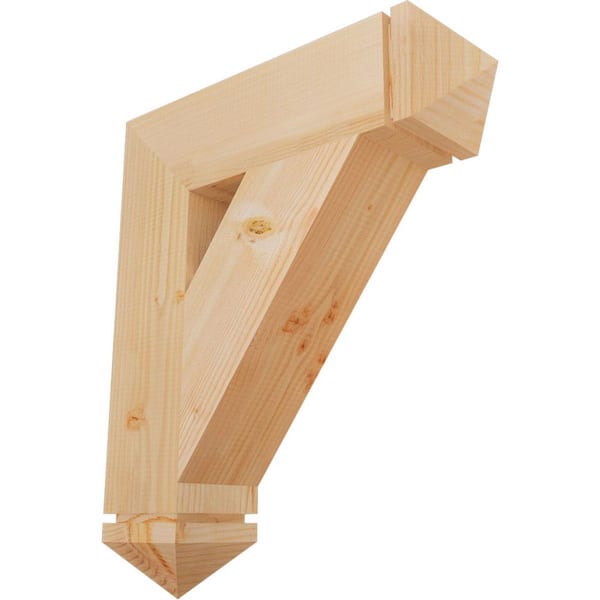 Ekena Millwork 5.5 in. x 28 in. x 24 in. Douglas Fir Traditional Arts and Crafts Smooth Bracket