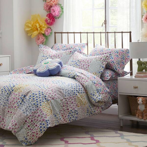 The Company Store Company Kids White Multi Joy Garden Organic