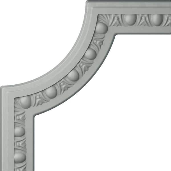 10 in. x 5/8 in. x 10 in. Urethane Raymond Egg and Dart Panel Moulding Corner (Matches Moulding PML02X00RA)