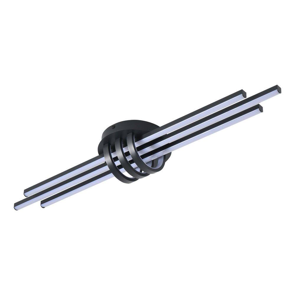 39.37 in. Linear Modern Black Modern Geometric Dimmable Integrated LED Flush Mount with Remote Included for Living Room price history on PriceWatchPro