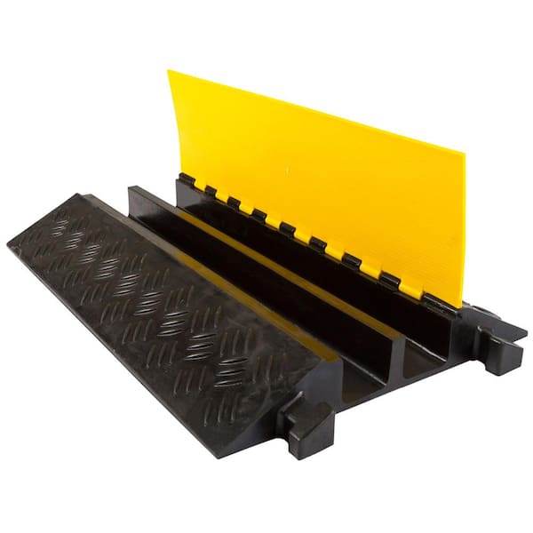 D-Line 6-ft x 3.25-in PVC Black and Yellow Overfloor Cord Protector in the Cord  Covers & Organizers department at